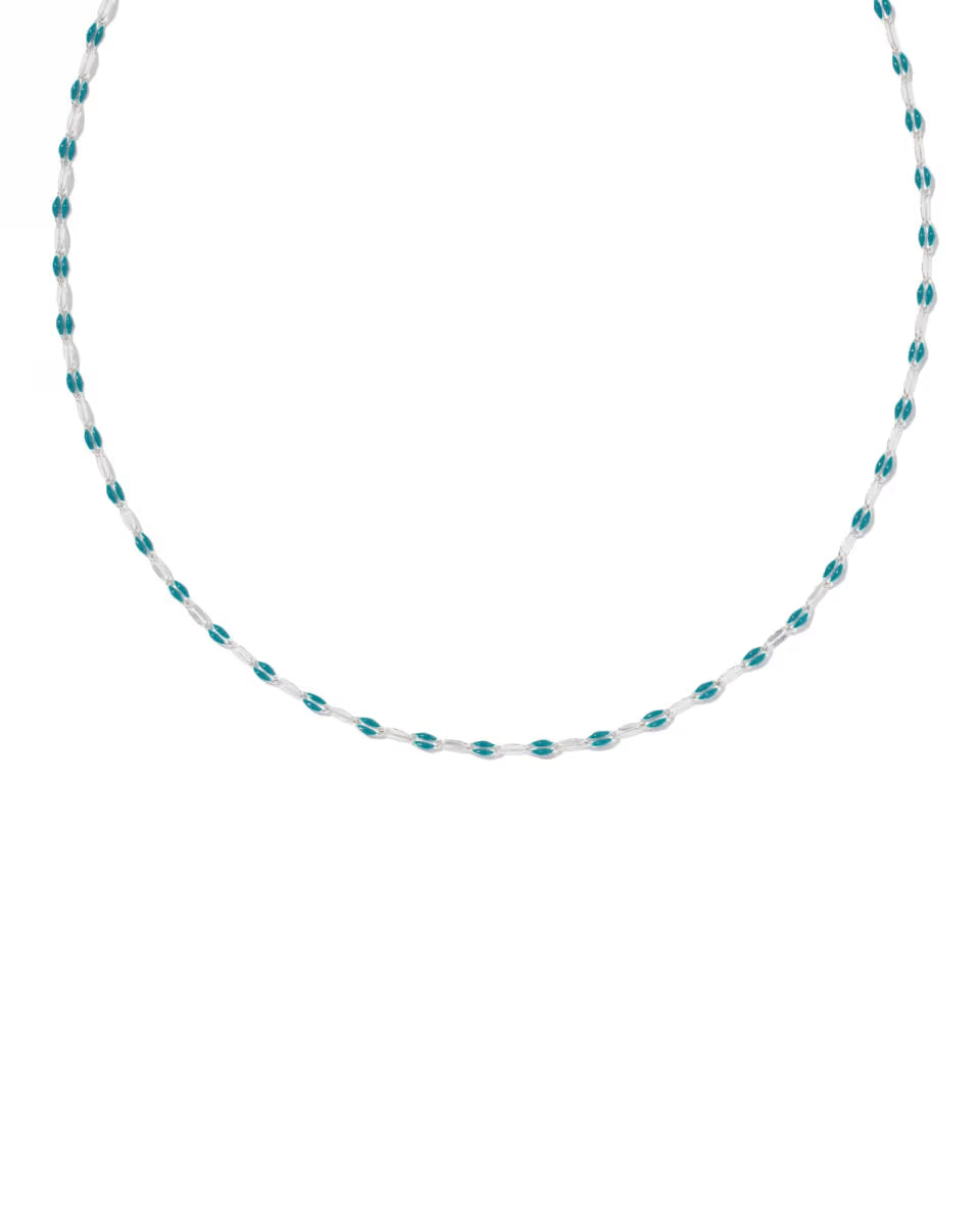 Enamel Mirror 18k Gold Vermeil Chain Necklace