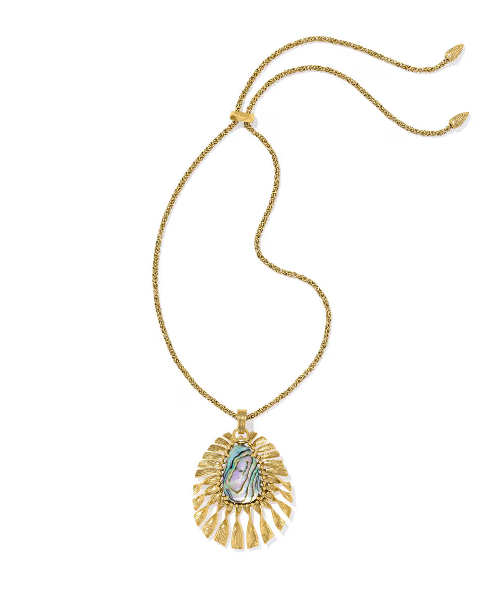 Zahara Vintage Gold Large Long Pendant