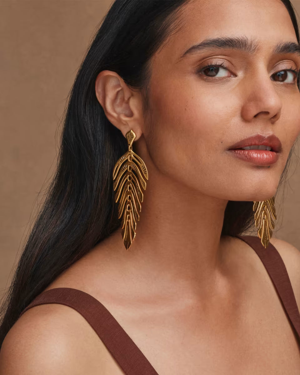 Calliope Vintage Gold Statement Earrings