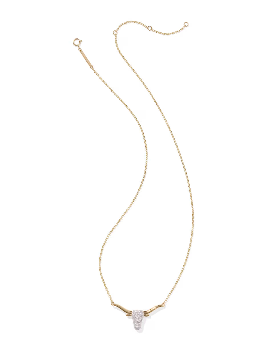 0.29 ct Longhorn 14k White Gold Pendant Necklace