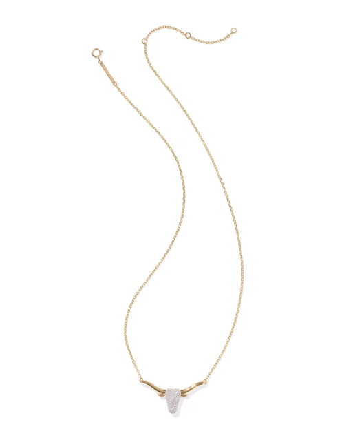 0.29 ct Longhorn 14k White Gold Pendant Necklace