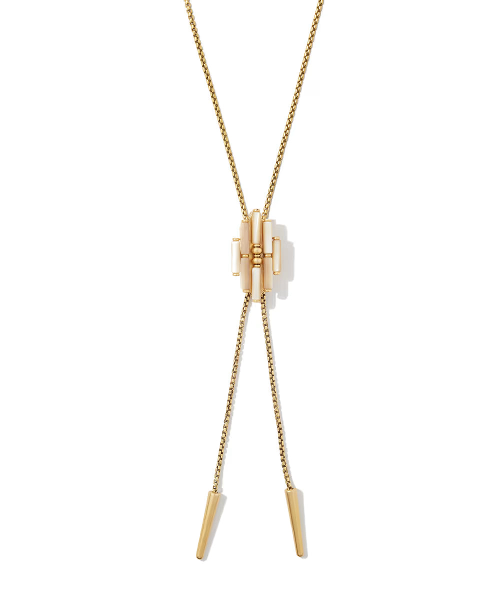 Ember Silver Bolo Necklace in Variegated Turquoise Magnesite
