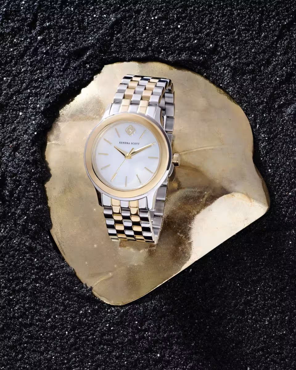 Alex Two Tone Stainless Steel 35mm Watch in Ivory Mother-of-Pearl