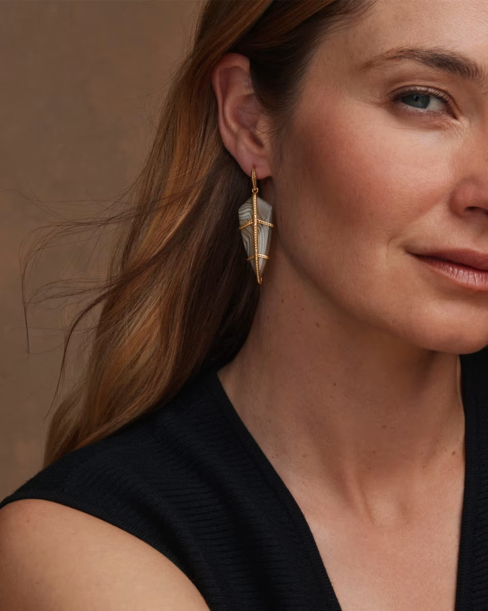 Trinity Vintage Gold Drop Earrings