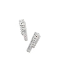 Gracie Gold Tennis Linear Earrings in White CZ