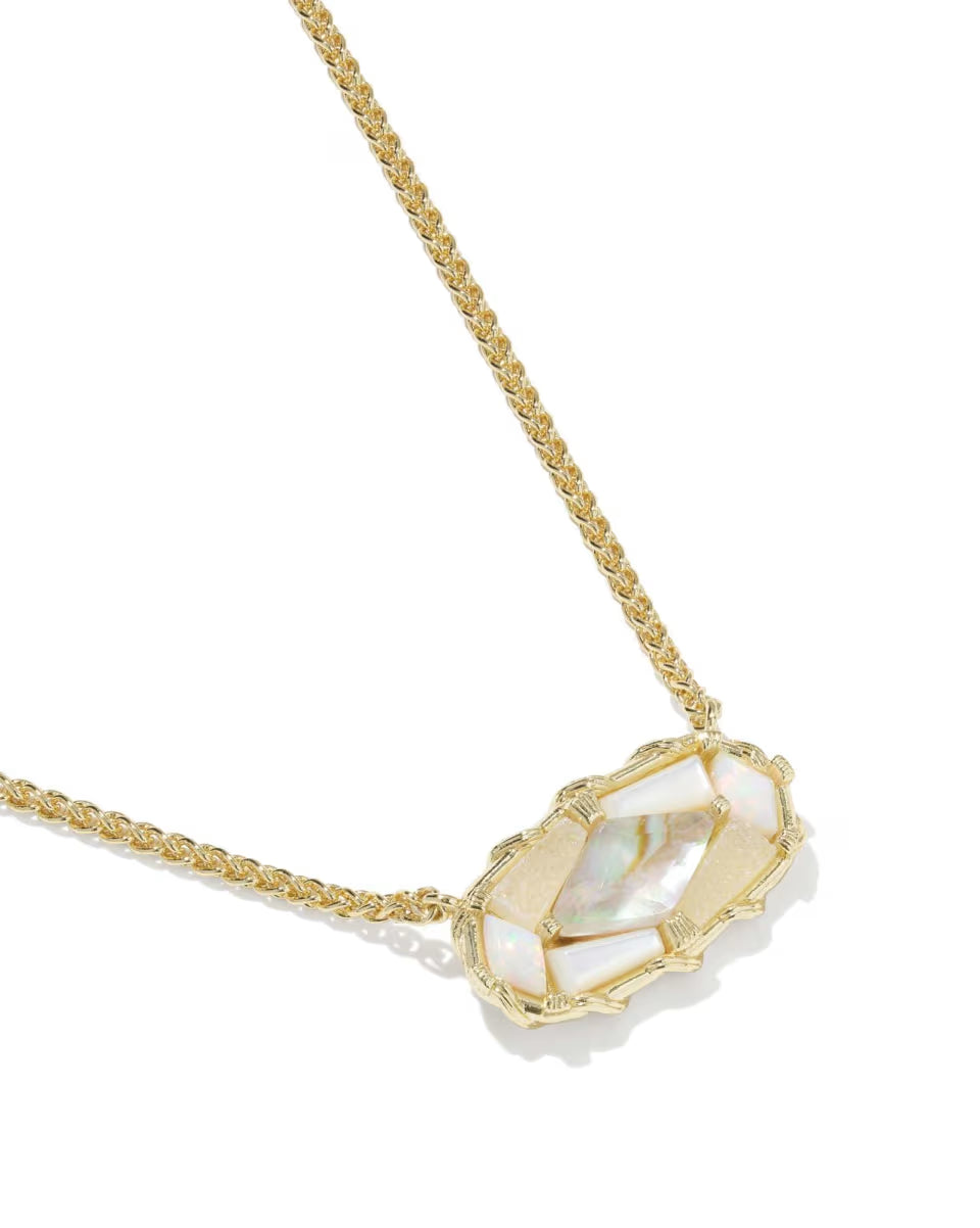 Dolly Parton x Kendra Scott Patchwork Elisa Vintage Gold Short Pendant Necklace