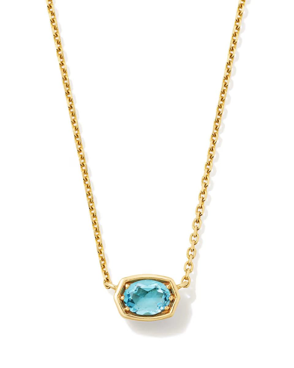 0.11 ct Marisa 14k Yellow Gold April Oval Solitaire Pendant Necklace
