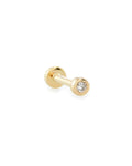Reeve Mini 14K Yellow Gold Single Stud Earring in White Diamond