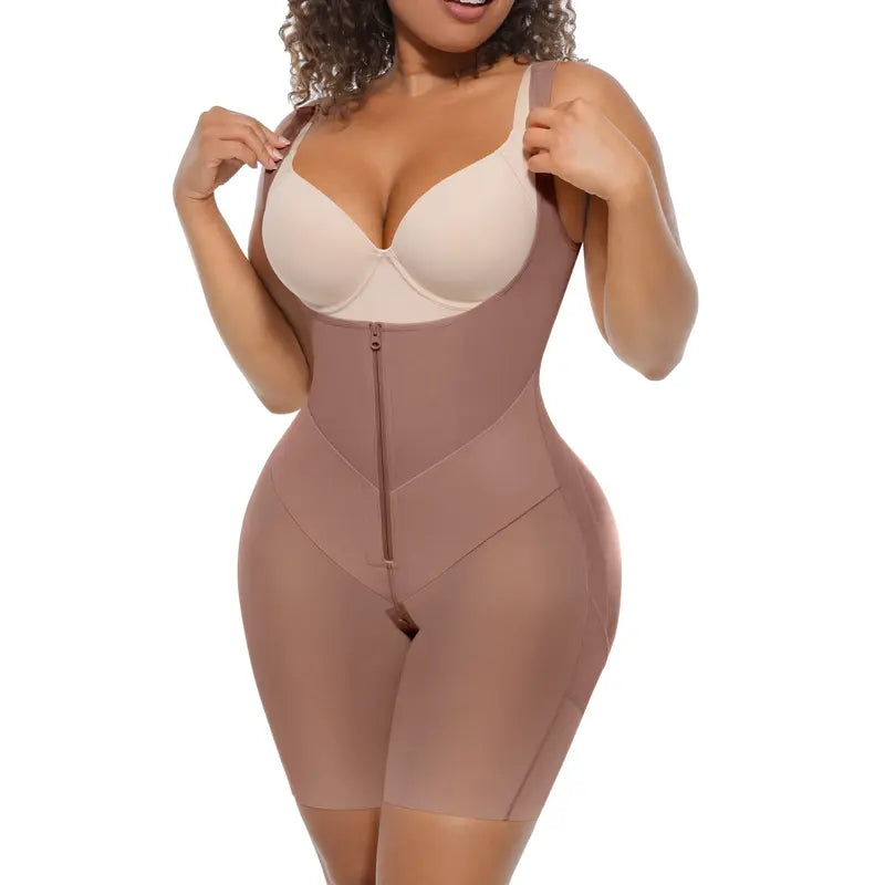 V-shaped Fajas Colombianas Shapewear Butt Lifter Bodysuit with Zipper Crotch Plus Size Smooth Compression SummerVibes