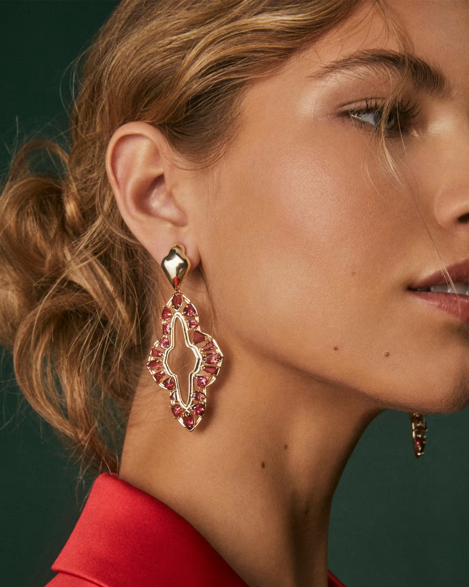 Abbie Gold Crystal Statement Earrings
