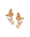 Cailey Enamel Butterfly Gold Convertible Statement Earrings