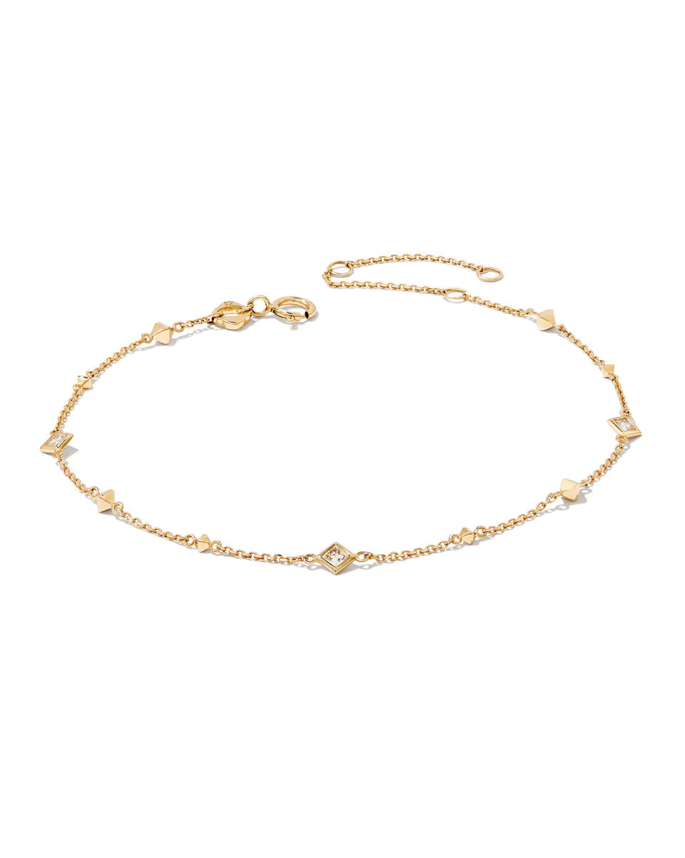 0.12 ct Michelle 14k Yellow Gold Delicate Bracelet in White Diamond