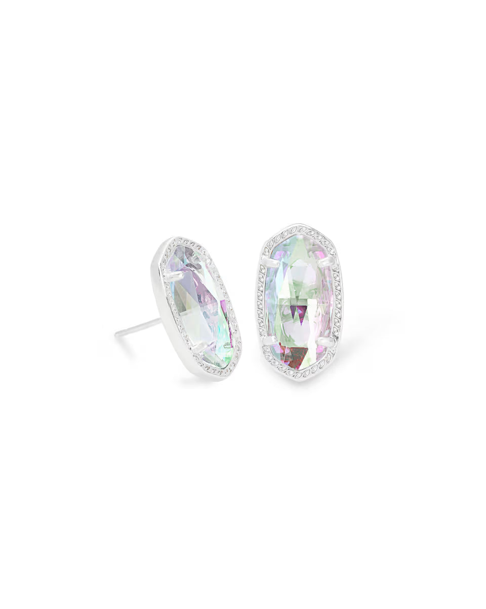 Ellie Silver Stud Earrings in Platinum Drusy