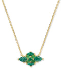 Abbie Gold Crystal Short Pendant Necklace