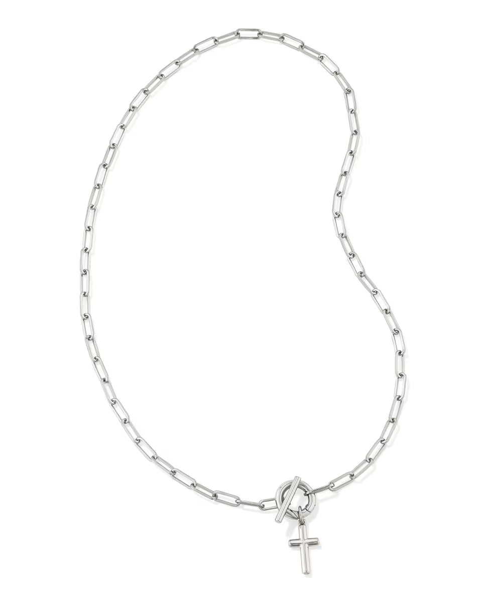 Cross Gold Link and Chain Necklace