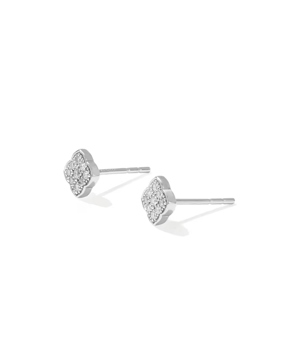 0.10 ct Pave Dira 14k White Gold Stud Earrings