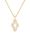Abbie Gold Crystal Long Pendant Necklace