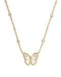 Cailey Butterfly Gold Short Pendant Necklace