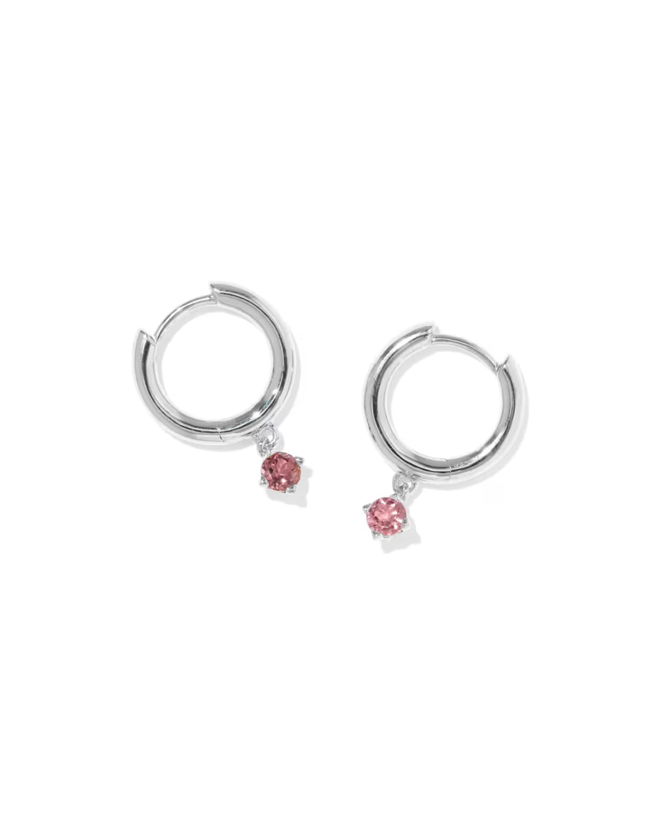 Maisie Sterling Silver January Huggie Earrings