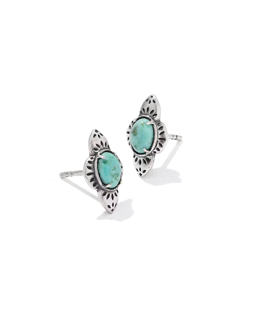 Abbie 18k Yellow Gold Vermeil Etch Frame Stud Earrings
