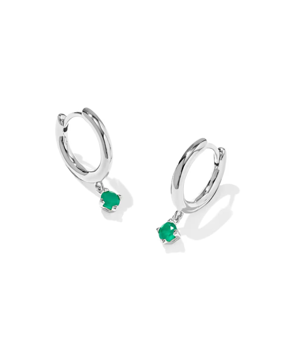 Maisie Sterling Silver January Huggie Earrings
