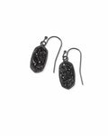 Lee Gunmetal Drop Earrings in Black Drusy