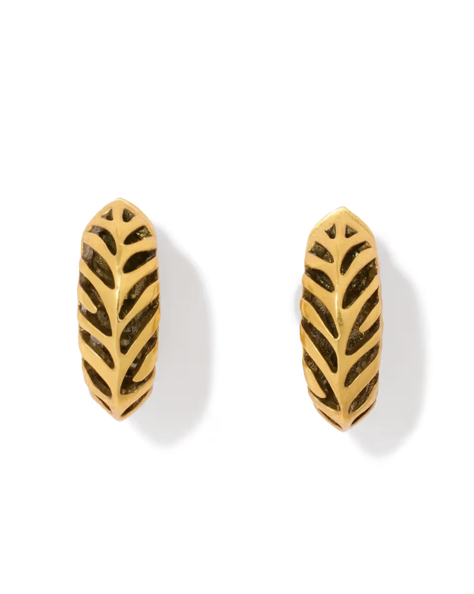 Tiger Striped Mikki Vintage Silver Huggie Earrings