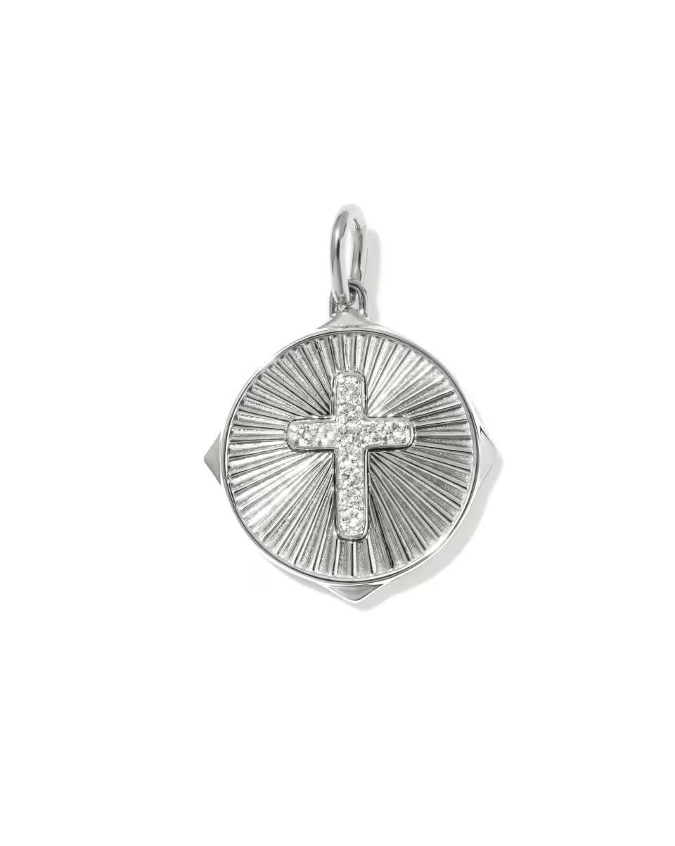 Cross Sunray 18k Gold Vermeil Charm
