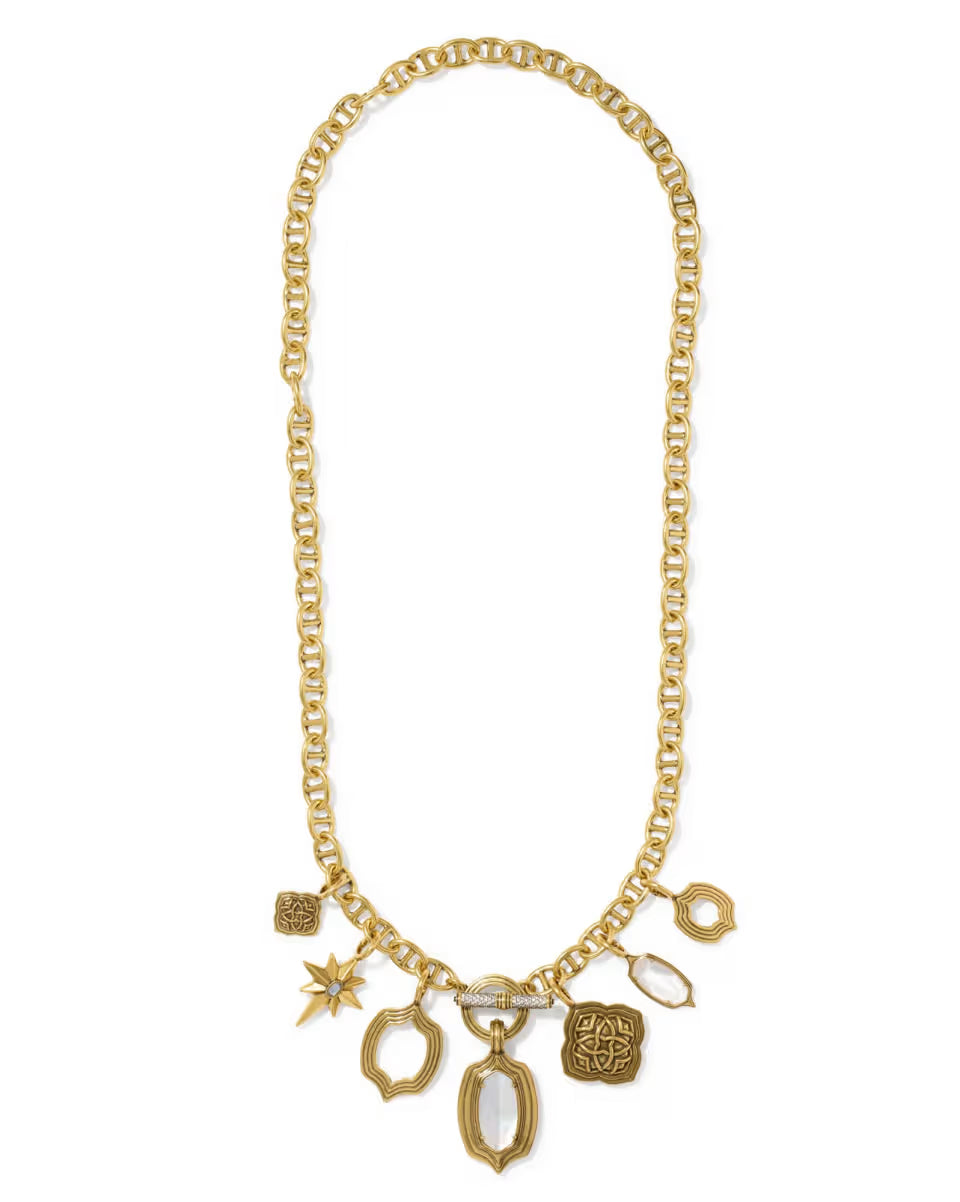Lilly Vintage Gold Statement Charm Necklace