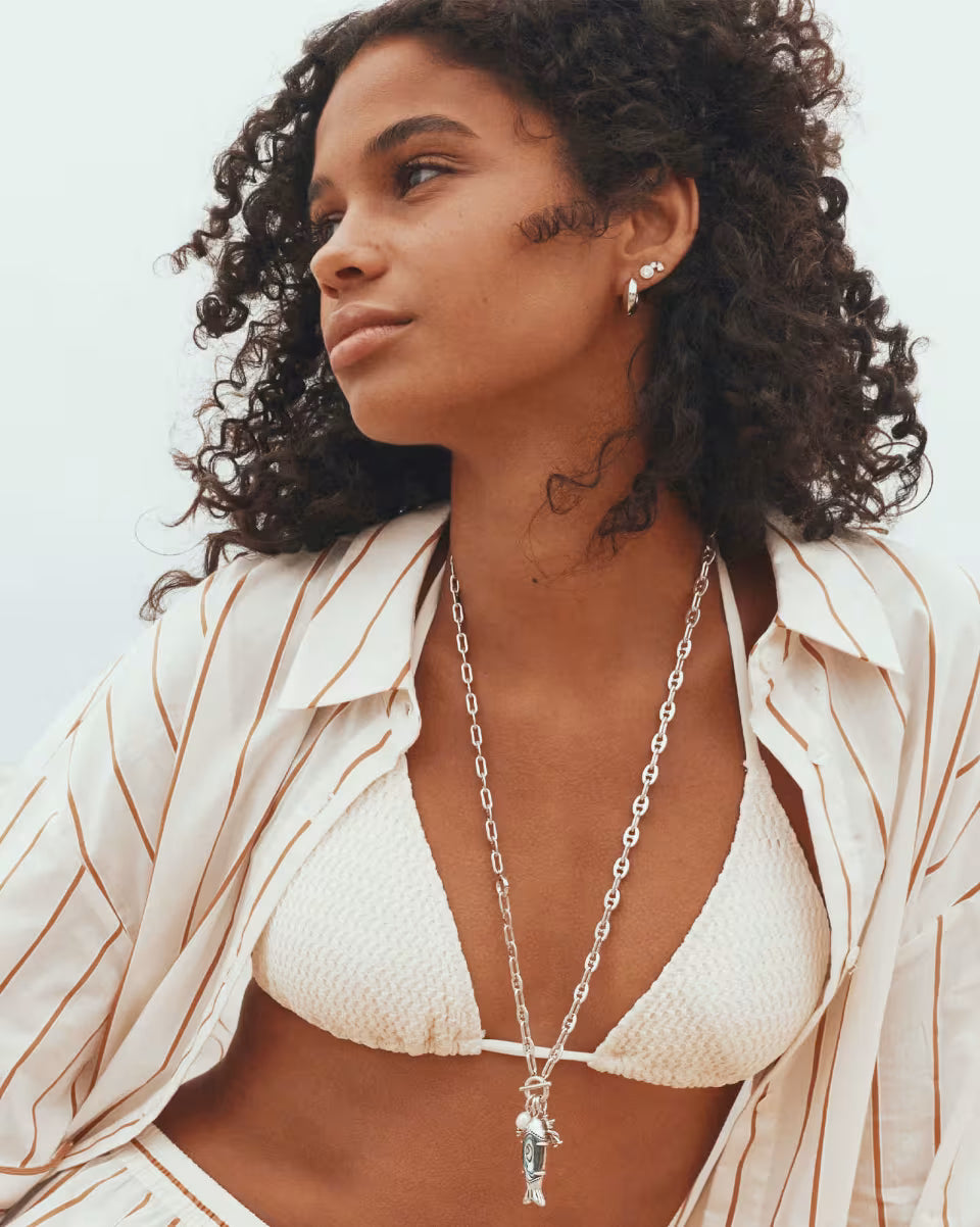 Parker Fish Gold Long Charm Necklace