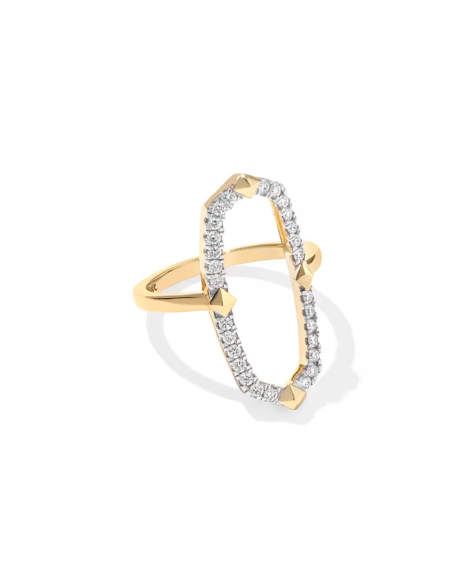 0.36 ct Lab Grown White Diamond Astrid 14k Yellow Gold Open Frame Ring
