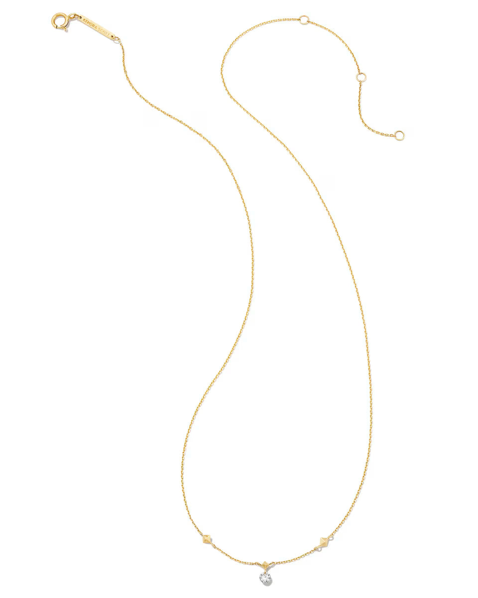 0.1 ct Floating Lab Grown White Diamond Pendant Necklace in 14k Yellow Gold