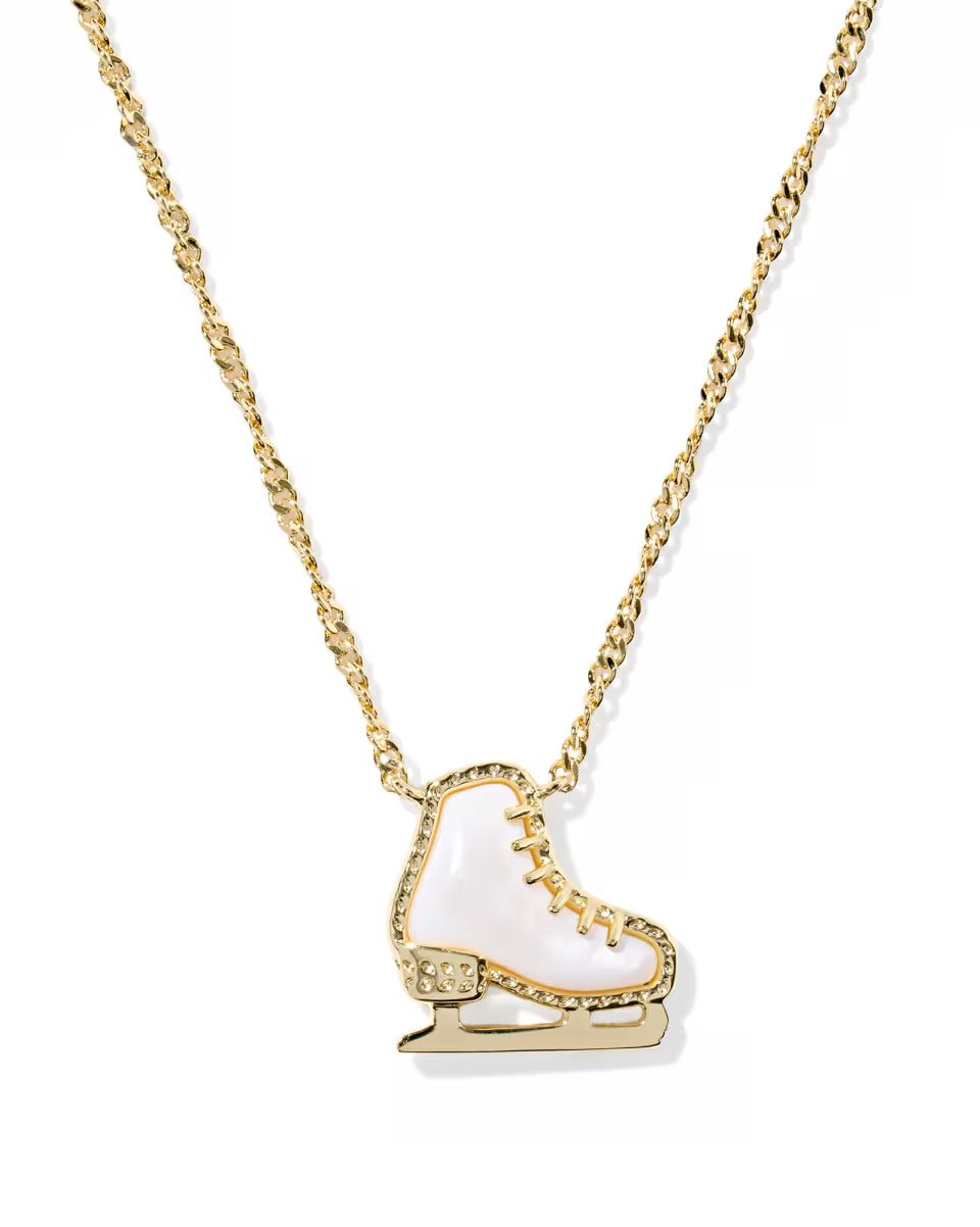 Ice Skate Silver Short Pendant Necklace