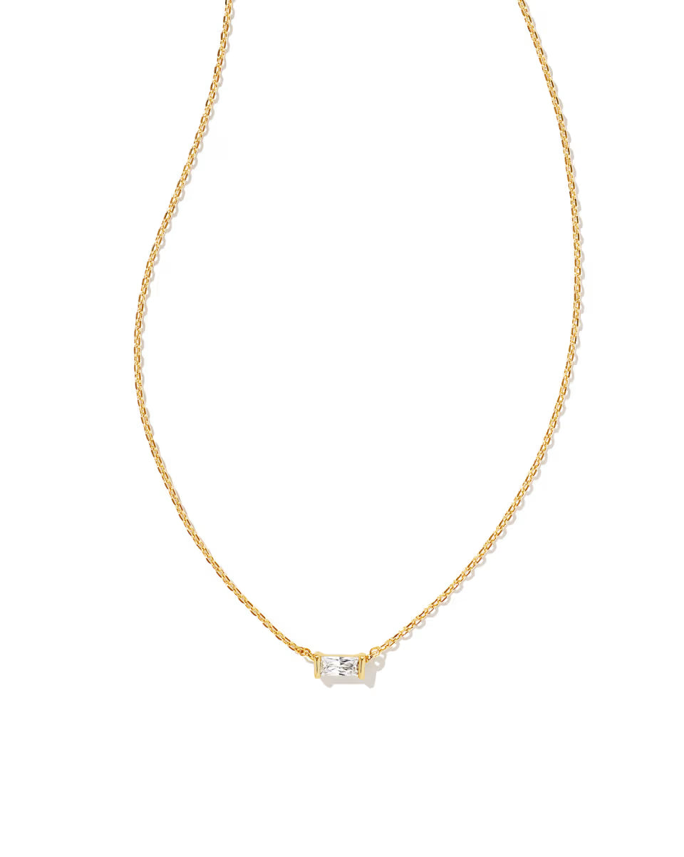 Juliette Silver Pendant Necklace in White CZ