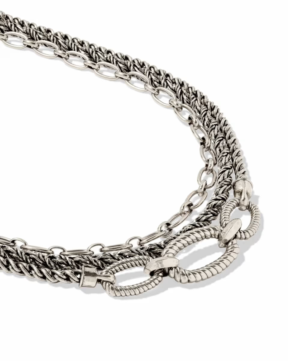 Sandy Gold Multi Strand Chain Necklace