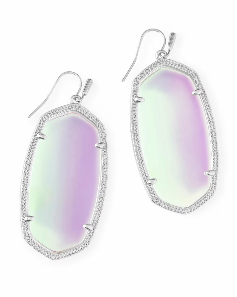Danielle Silver Drop Earrings in Ivory Mother-of-Pearl