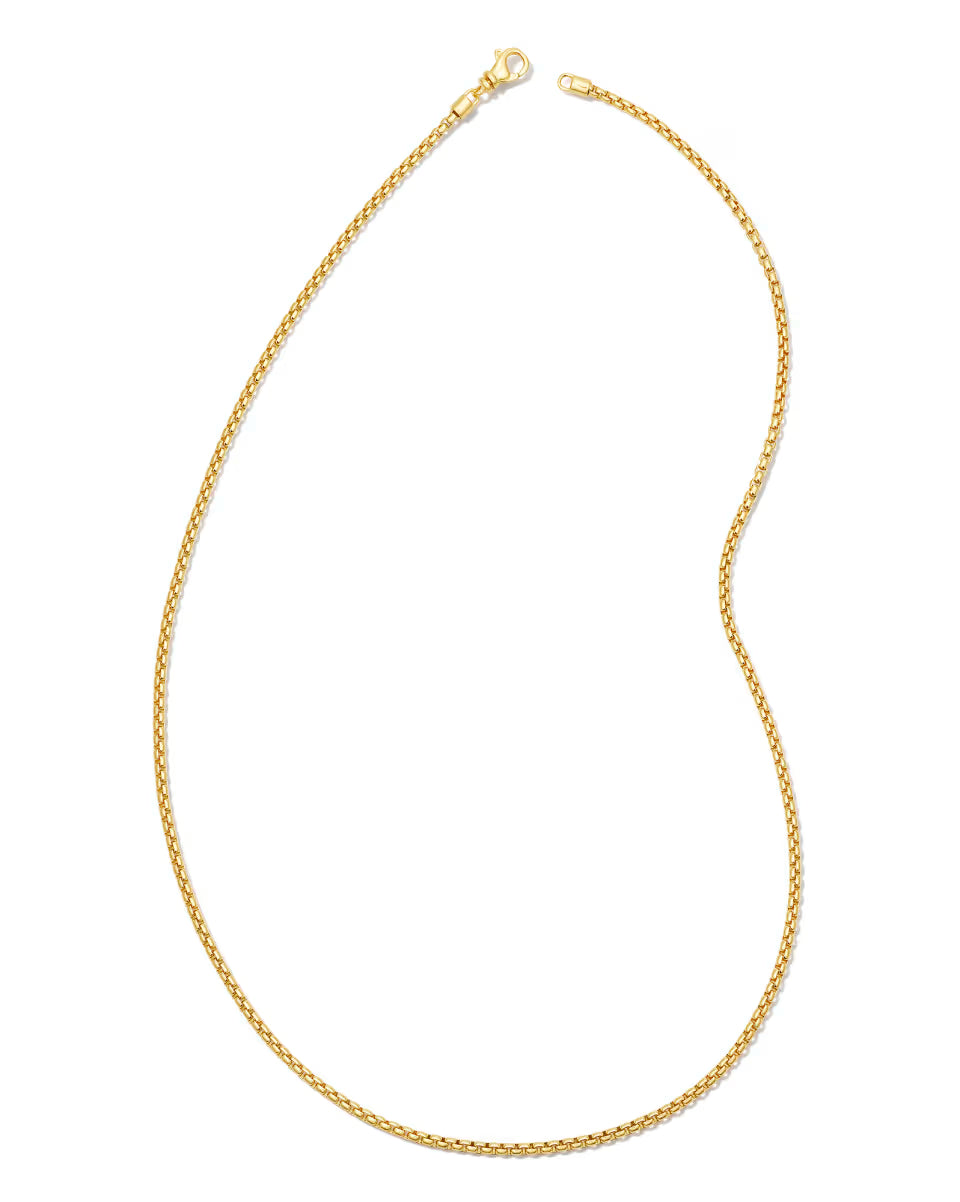 Beck 22 Thin Round Box Chain Necklace in Oxidized Sterling Silver
