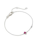 Maisie Sterling Silver January Delicate Chain Bracelet