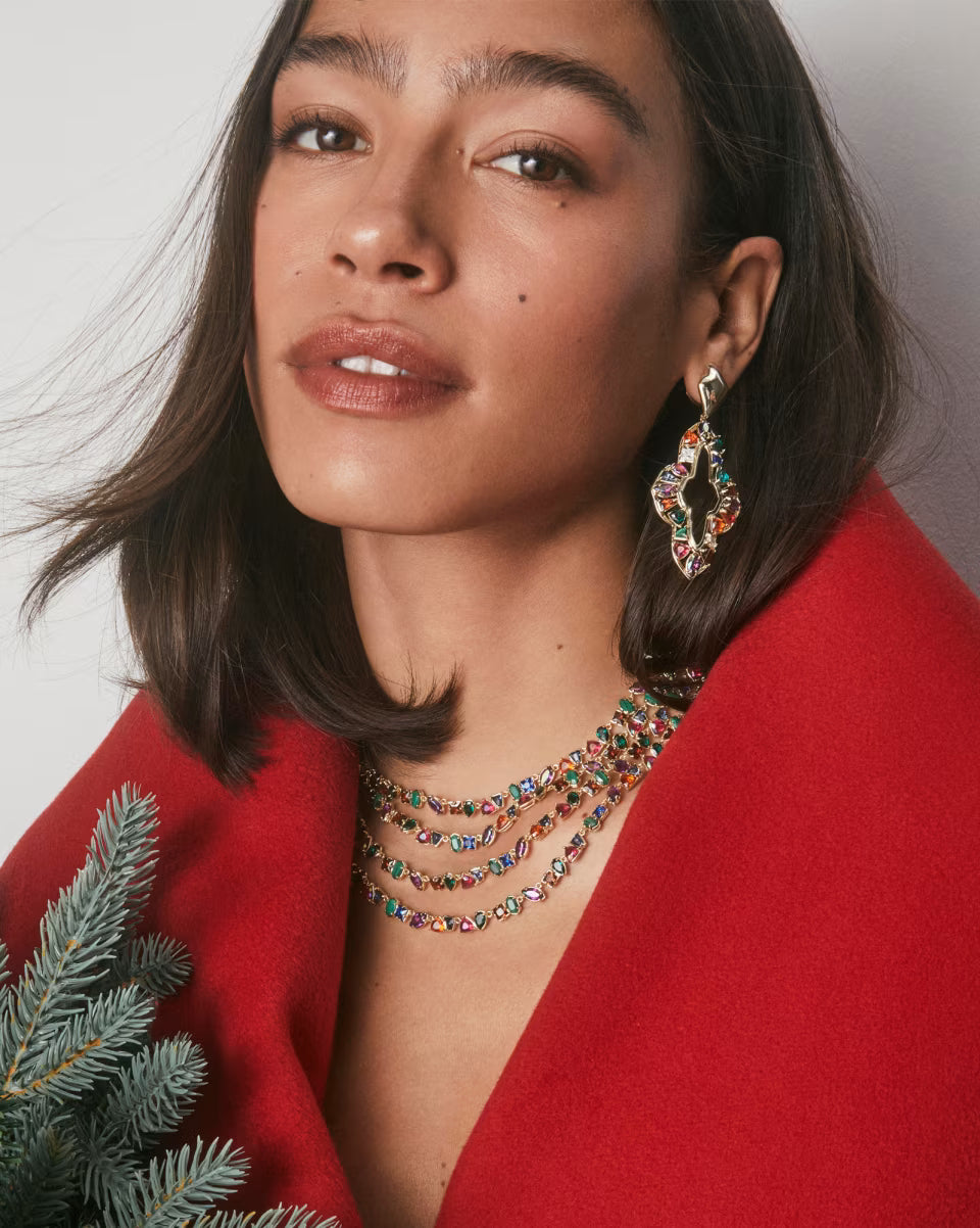 Abbie Gold Crystal Statement Earrings