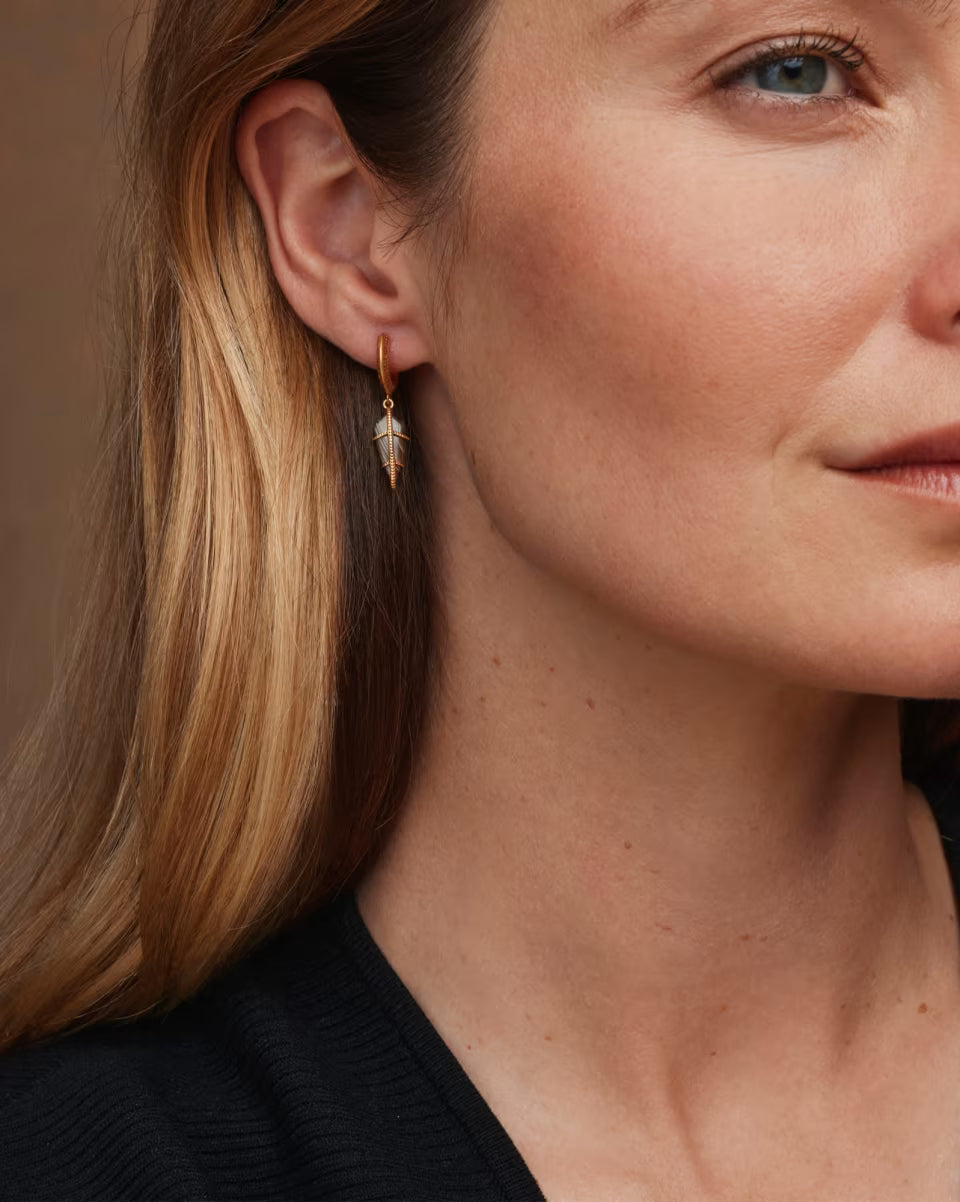 Trinity Vintage Silver Huggie Earrings