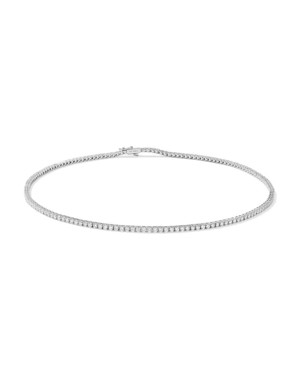 7.95 ct Lab Grown White Diamond Tennis Necklace in 14k White Gold