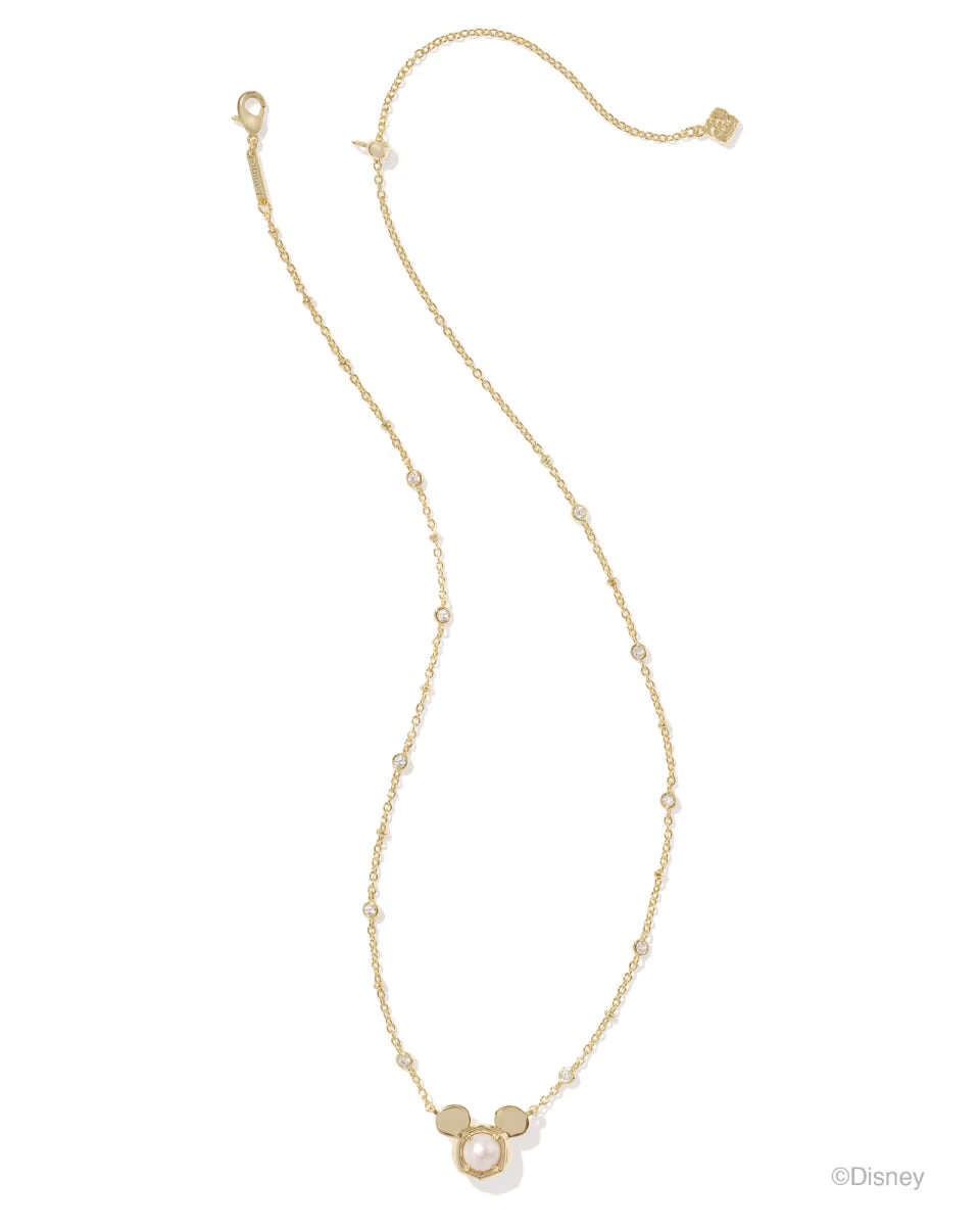 Disney | Kendra Scott Gold Mickey Mouse Short Pendant Necklace in Black Drusy