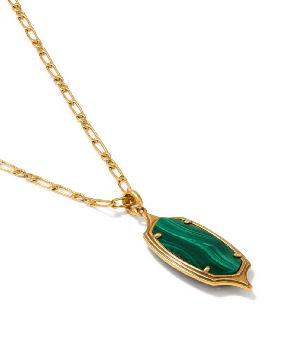 Dani Stepped Frame Gold Long Pendant Necklace