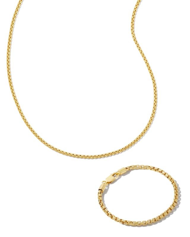 Beck Box Chain Gift Set of 2 in Oxidized Sterling Silver