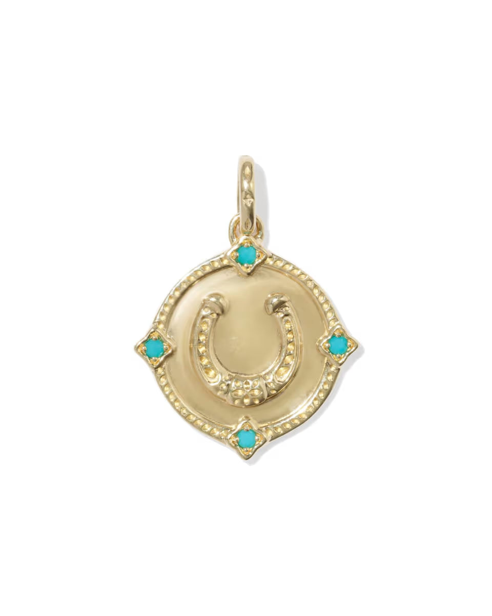Metal Horseshoe 18k Yellow Gold Vermeil Accent Charm