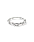0.7 ct Lab Grown White Diamond Marisa Oval Band Ring in 14k White Gold