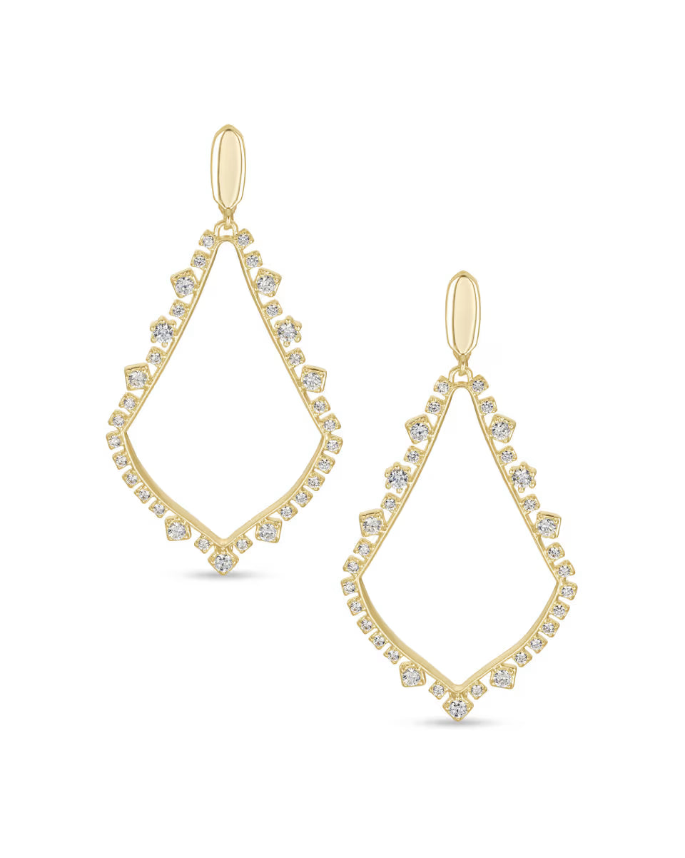 Sophee Crystal Clip-On Drop Earrings in Silver