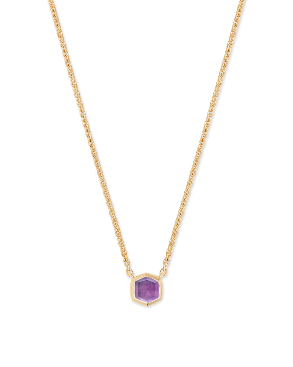 Davie 18k Gold Vermeil Pendant Necklace in White Lab Grown Opal
