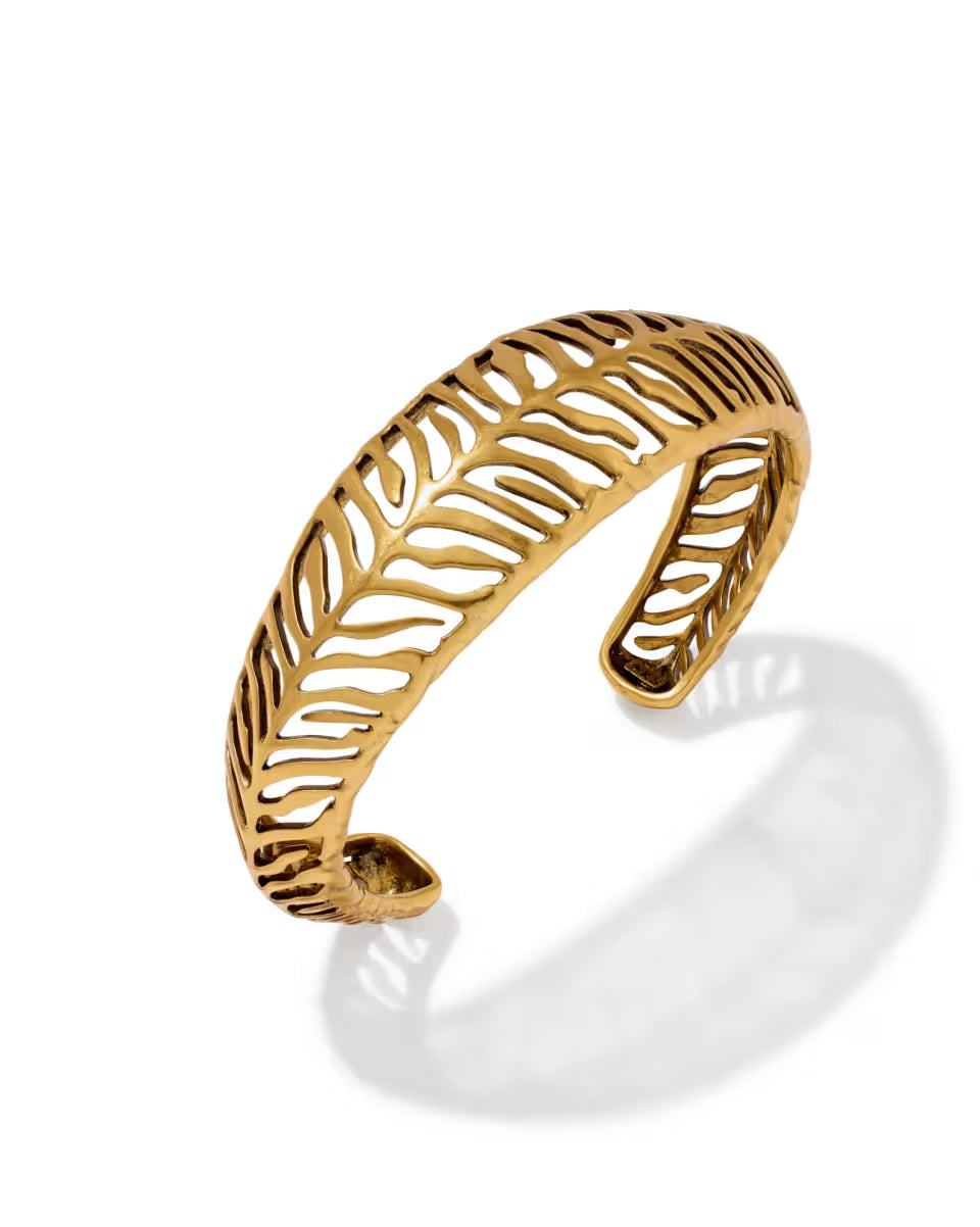 Tiger Striped Mikki Gold Cuff Bracelet
