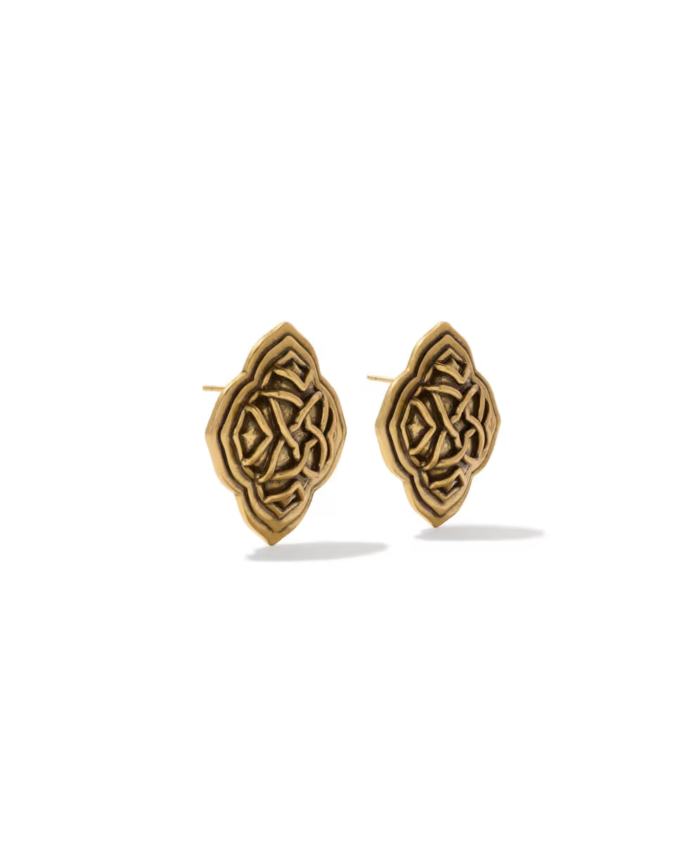 Lilly Vintage Gold Stud Earrings